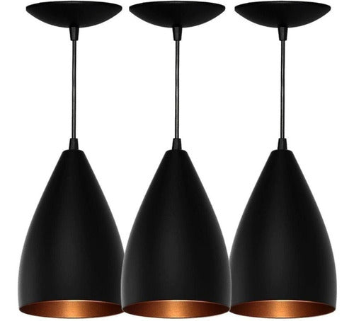 Kit 3 Pendentes Vegas Luminária Decoração Sala Cozinha