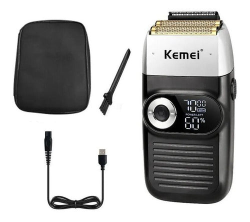 Barbeador Kemei KM-2026 preto 110V/240V