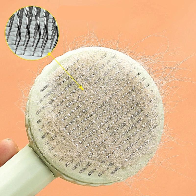 Pet Hair Removal Comb Cat Brush Self Cleaning Slicker Brush for Cats Dogs Hair Remover Scraper Pet Grooming Tool Cat Accessories - Minha loja