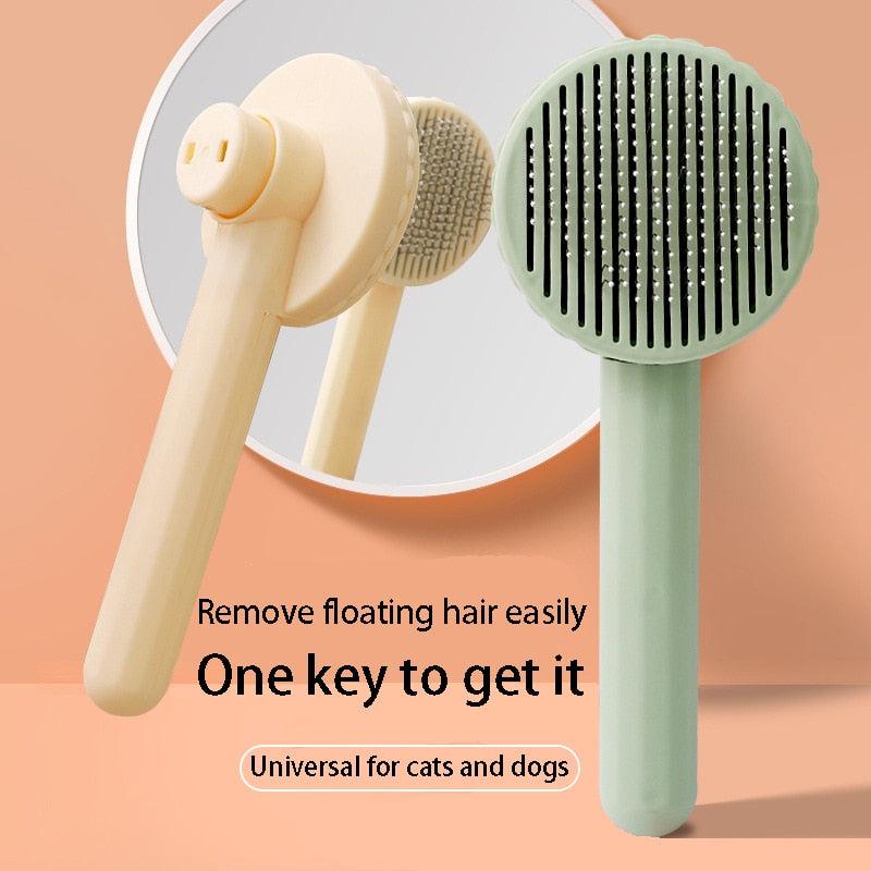 Pet Hair Removal Comb Cat Brush Self Cleaning Slicker Brush for Cats Dogs Hair Remover Scraper Pet Grooming Tool Cat Accessories - Minha loja